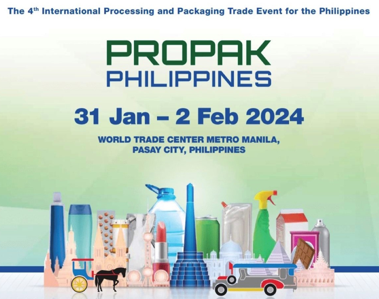 ProPak Philippines presso il World Trade Center Metro Manila, dal 31 Gennaio 1al 2 Febbraio 2024